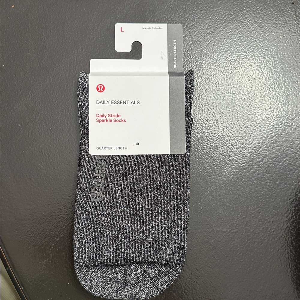 Lululemon Black Daily Essentials Sparkle Socks large